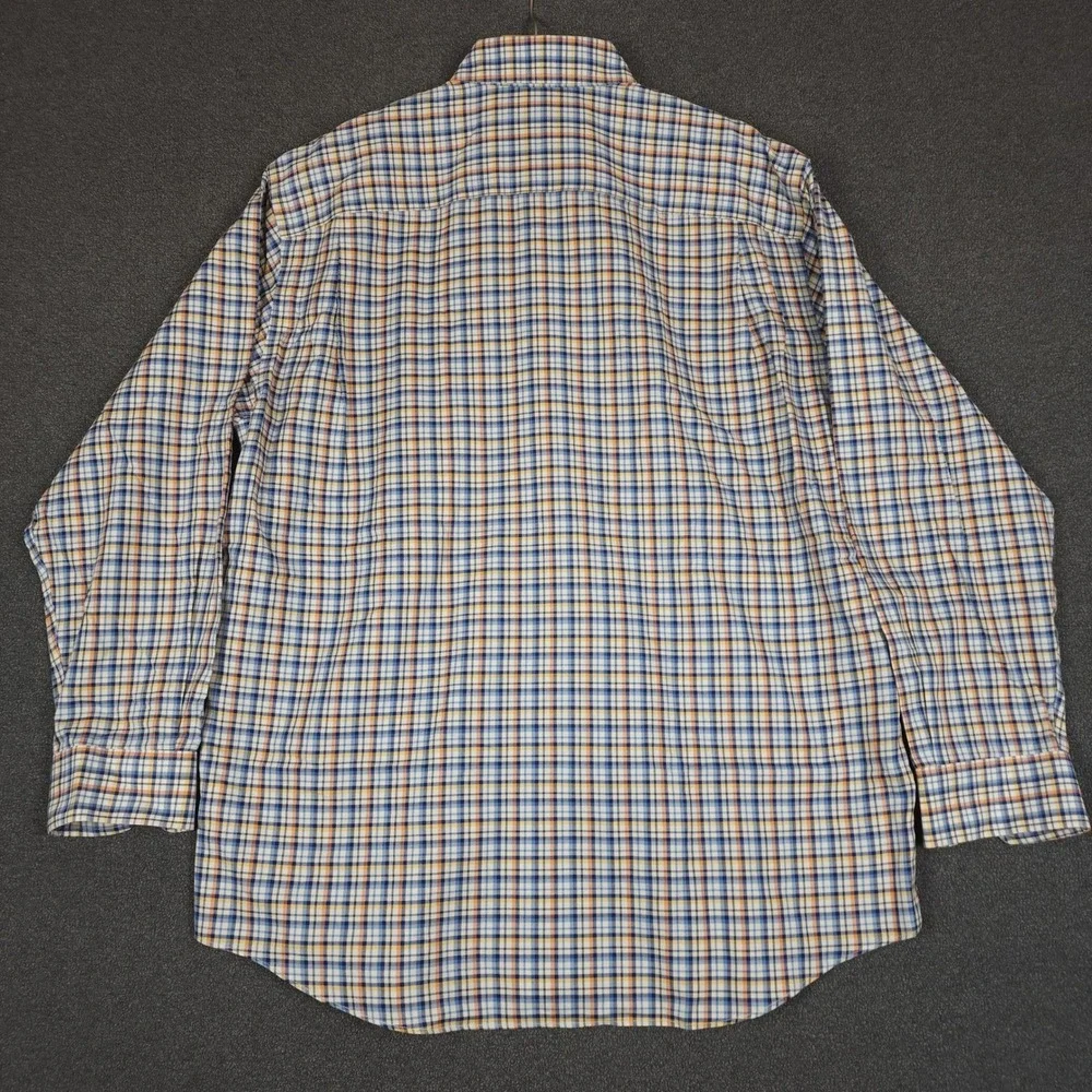 ORVIS Mens Wrinkle Free Long Sleeve Plaid Button Up Shirt‎ Cotton